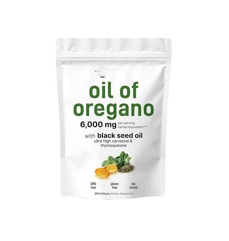 60 Count Oregano Oil Black Seed Oil Softgels Herbal Plant-Based Natural Supplement Capsules for Immune & Digestive Support